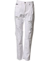 Dolce & Gabbana - Distressed Cotton Boyfriend Denim Jeans Co+02 Clothing - Lyst