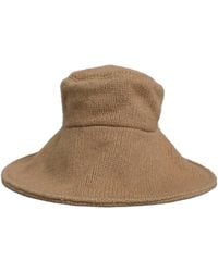 Dolce & Gabbana - Brown Cotton Knit Widebrim Bucket Capello Hat - Lyst