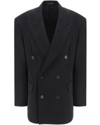 Balenciaga - Black Wool Oves Aries Blazer - Lyst