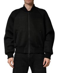 Dolce & Gabbana - Men Black Nylon Full Zip Bomber Jacket - Lyst