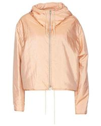 Jil Sander - Blend Silk Zip-Up Hooded Jacket - Lyst