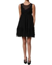 Dolce & Gabbana - Black Lace Trim Sleeveless A - Lyst