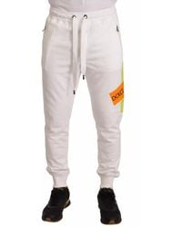 Dolce & Gabbana - White Cotton Logo Patch Sweatpants Jogging Pants - Lyst