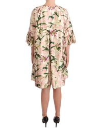 Dolce & Gabbana - Elegant Floral Ruffled Silk Long Coat - Lyst