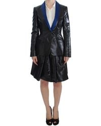 Exte - Black Blue Two Piece Suit Skirt & Blazer - Lyst