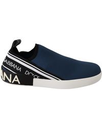 Dolce & Gabbana - Stretch Flats Logo Loafers Sneakers Shoes - Lyst