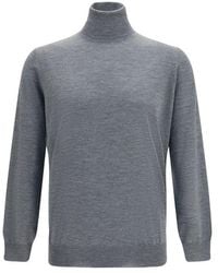 Brunello Cucinelli - Gray Wool Oves Aries Turtleneck - Lyst