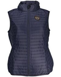 Napapijri - Chic Sleeveless Zip Vest With Contrast Details - Lyst