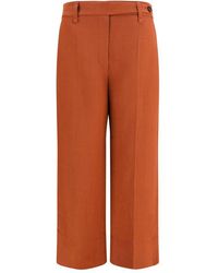 Brunello Cucinelli - Brown Viscose Casual Pants - Lyst