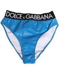 Dolce & Gabbana - Logo Waistband High Waist Brief Underwear Cotton Polyurethane Clothing - Lyst