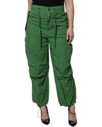 Dolce & Gabbana - Cotton High Waist Cargo Pants - Lyst