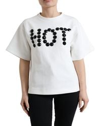 Dolce & Gabbana - T-Shirt Cotton Stretch Hot Crystal - Lyst