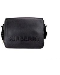Burberry - Bruno Small Embossed Branded Pebble Leather Messenger Handbag - Lyst