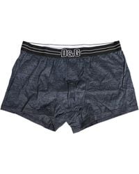 Dolce & Gabbana - Dark Blue Logo Cotton Regular Boxer Underwear - Lyst