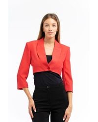 Patrizia Pepe - Red Polyester Blazer - Lyst