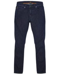 BOSS - Blue Cotton Skinny Jeans - Lyst