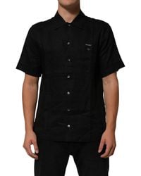 Carhartt - Black Linen Collared Short Sleeve Polo Shirt - Lyst