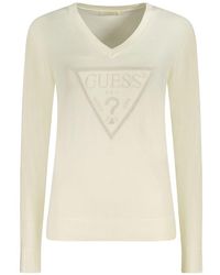 Guess - White Viscose Sweater - Lyst