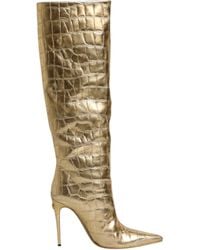 Dolce & Gabbana - Leather Stiletto Heels High Boots Shoes - Lyst