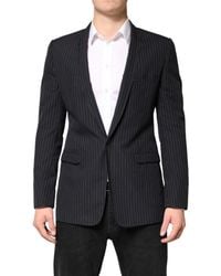 Dolce & Gabbana - Black Stripes 1 Button Suit Jacket Blazer - Lyst