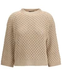 Fabiana Filippi - Beige Wool Oves Aries Sweatshirt - Lyst
