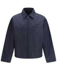 Prada - Blue Nylon Shell Jacket - Lyst