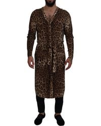 Dolce & Gabbana - Elegant Leopard Wool Cardigan Sweater - Lyst