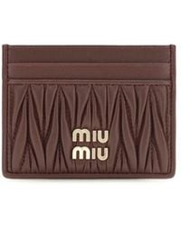 Miu Miu - Bordeaux Lamb Ovis Aries Aries Wallet - Lyst