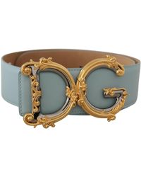 Dolce & Gabbana - Elegant Leather Belt With Logo Buckle - Lyst