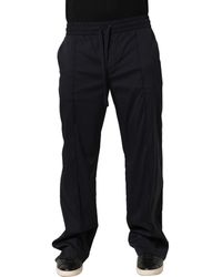 Dolce & Gabbana - Black Nylon Straight Jogger Sweatpants Pants - Lyst