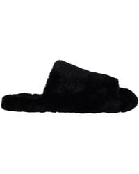 Dolce & Gabbana - Polyester Faux Fur Flats Sandals Shoes - Lyst