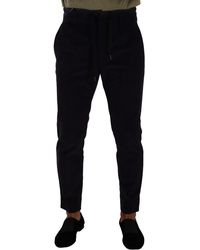 Dolce & Gabbana - Blue Cotton Skinny Corduroy Trouser Pants - Lyst
