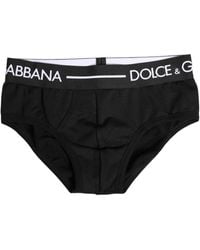 Dolce & Gabbana - Black Cotton Stretch Regular Brief Underwear - Lyst