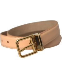 Dolce & Gabbana - Calfskin Leather Metal Buckle Belt - Lyst