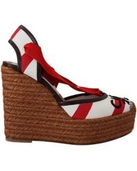 Dolce & Gabbana - Lace-Up Wedge Sandals - Lyst