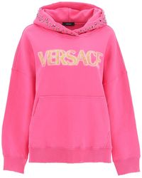 Versace - Hoodie With Studs - Lyst
