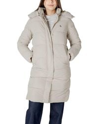 Calvin Klein - Beige Polyester Jackets & Coat - Lyst