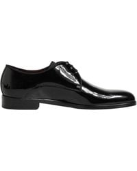 Dolce & Gabbana - Black Calfskin Leather Derby Dress Shoes - Lyst
