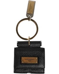 Dolce & Gabbana - Leather Strap Metal Logo Plaque Airpods Case - Lyst