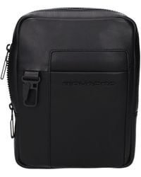 Piquadro - Black Leather Crossbody Bag - Lyst