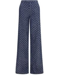 Gucci - Blue Cotton Casual Pants - Lyst
