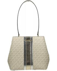 Michael Kors - Medium Pratt Bucket Shoulder Bag Purse Pale Gold/cream - Lyst