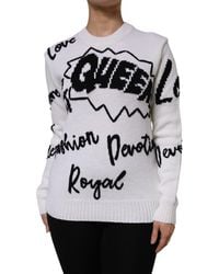 Dolce & Gabbana - Wool Knit Crew Neck Pullover Sweater - Lyst