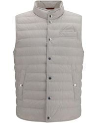 Brunello Cucinelli - White Polyester Sleeveless Jacket - Lyst