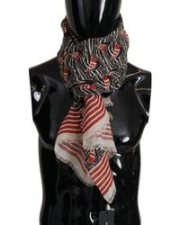 Dolce & Gabbana - Red Linen Sailboat Stripe Print Shawl Scarf - Lyst