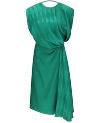 Versace - Midi Silk Dress With Twist Detail - Lyst