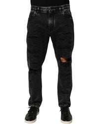 Dolce & Gabbana - Distressed Ripped Denim Jeans - Lyst