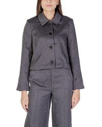 Jacqueline De Yong - Gray Polyester Blazer - Lyst