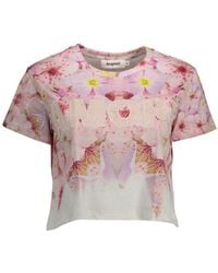 Desigual - Pink Cotton Tops & T - Lyst