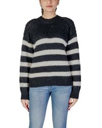 ONLY - Black And White Recycled Polyester Sweater - Lyst